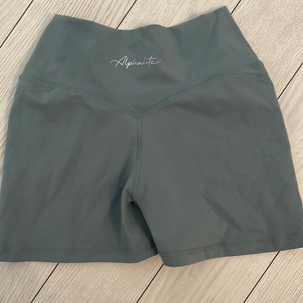 SOLD Alphalete shorts! Size S. Blue/green color. Worn once.